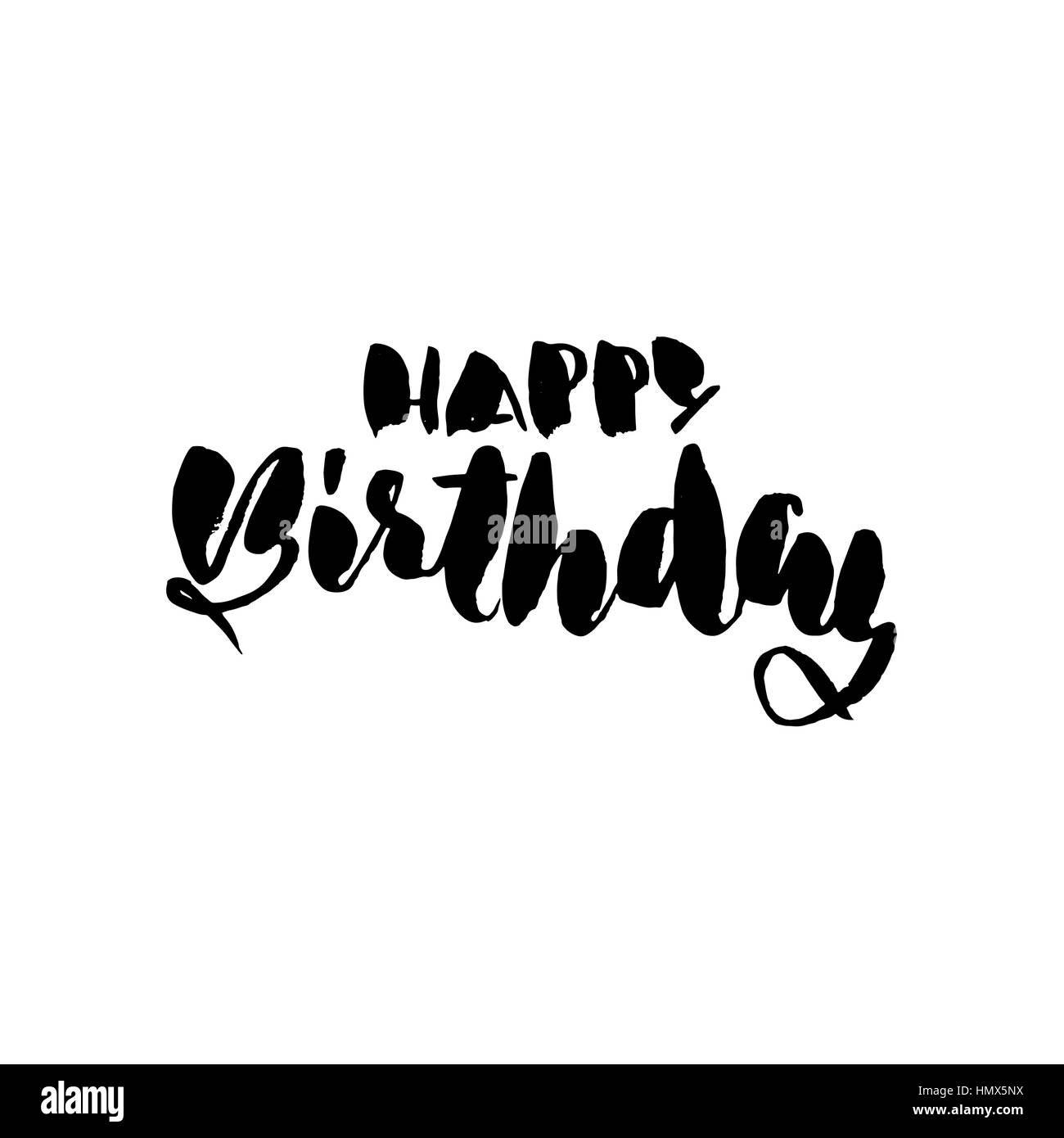 Joyeux anniversaire lettrage pour invitation et carte de souhaits, estampes et affiches. L'inscription à la main, design calligraphique. Vector illustration. Illustration de Vecteur