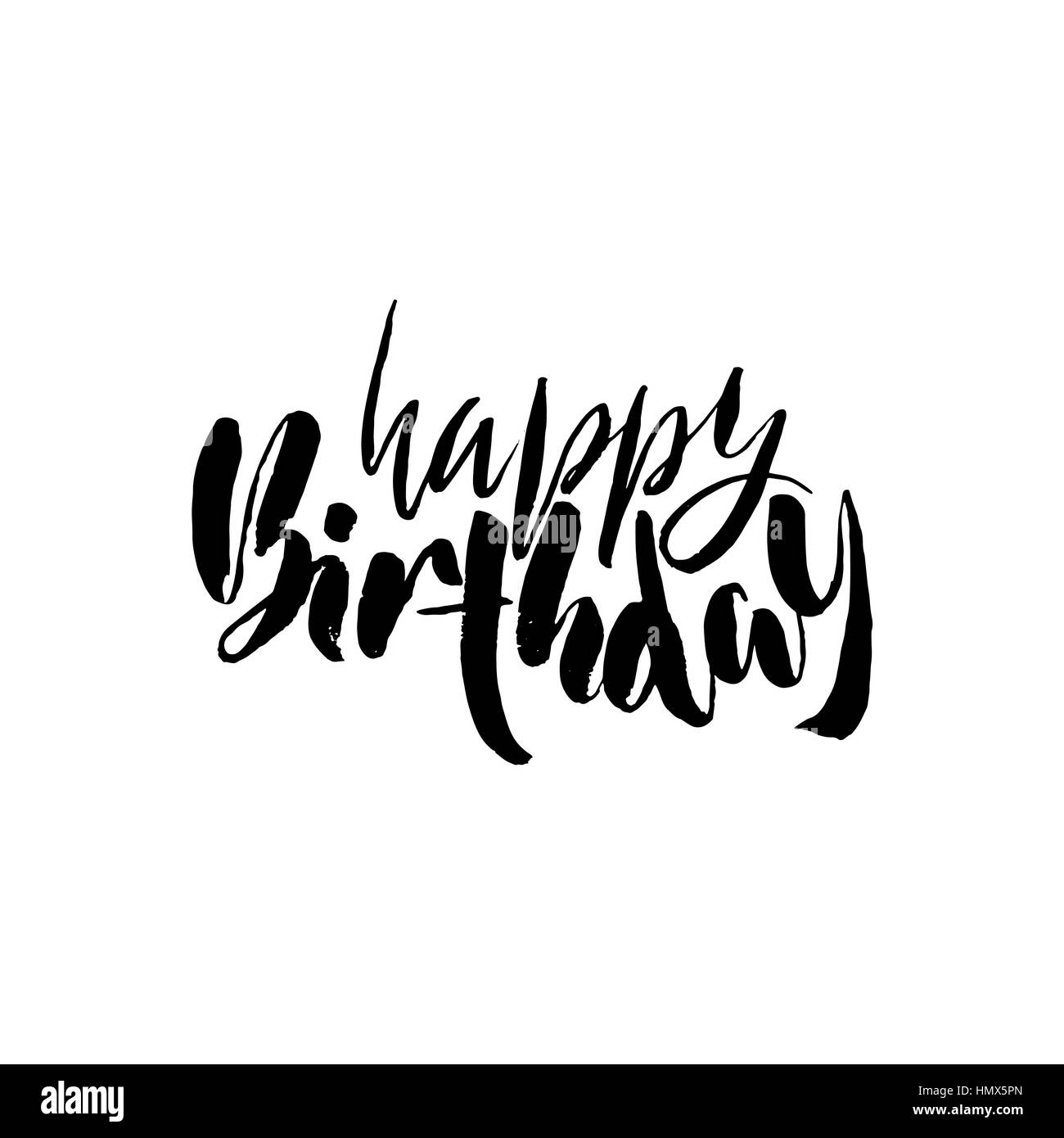 Joyeux anniversaire lettrage pour invitation et carte de souhaits, estampes et affiches. L'inscription à la main, design calligraphique. Vector illustration. Illustration de Vecteur