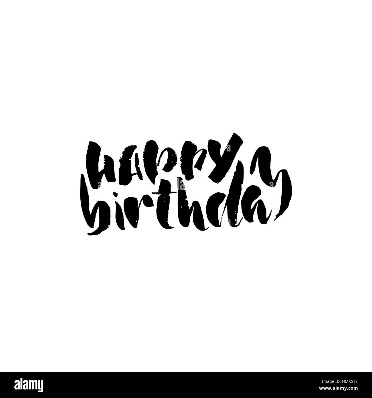 Joyeux anniversaire lettrage pour invitation et carte de souhaits, estampes et affiches. L'inscription à la main, design calligraphique. Vector illustration. Illustration de Vecteur