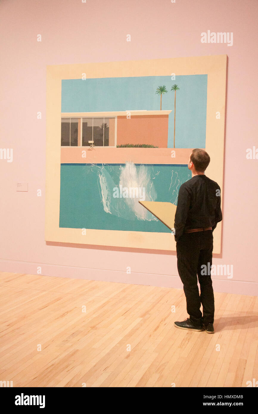 London UK. 6e février 2017. Photocall de David Hockney représentant rétrospective de 60 ans de l'art célèbres œuvres de l'artiste britannique à la Tate Britain Crédit : amer ghazzal/Alamy Live News Banque D'Images