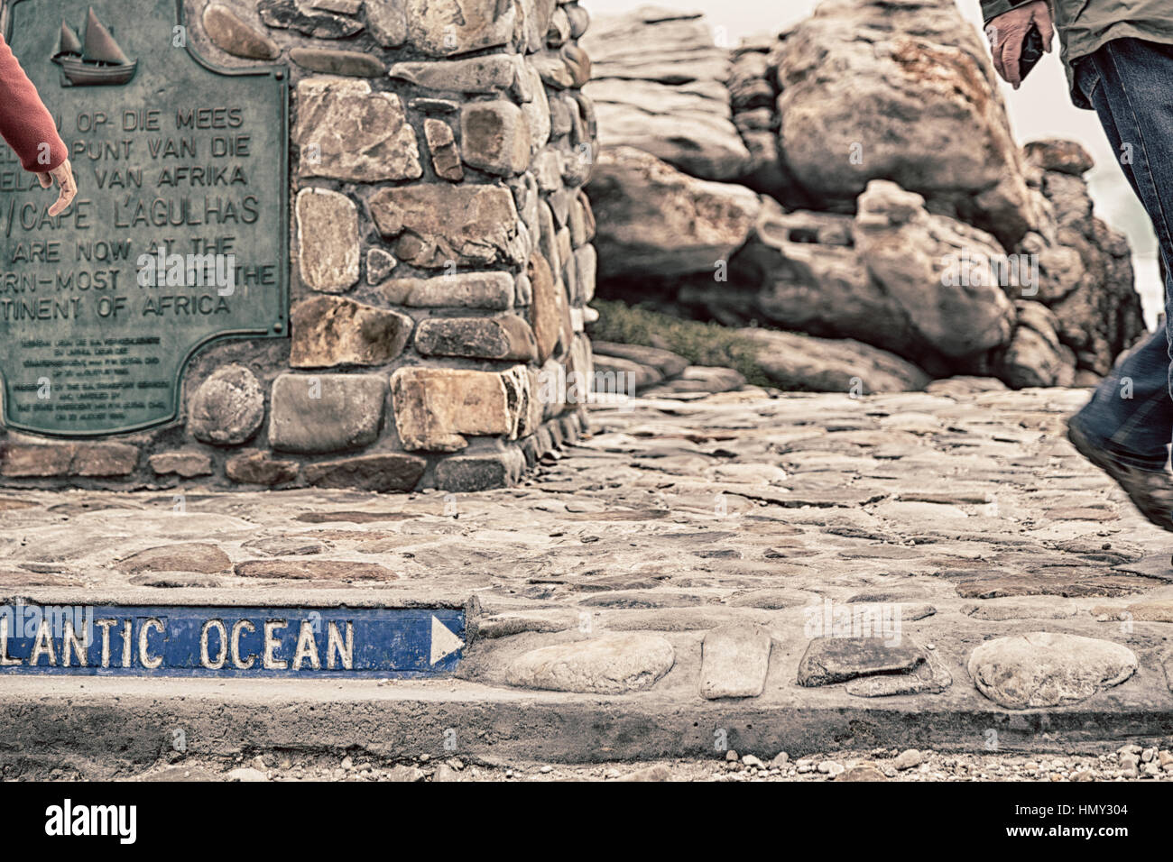 En Afrique du sud du cap des panneaux routiers les plus agulahs point d'Afrique du Sud Banque D'Images