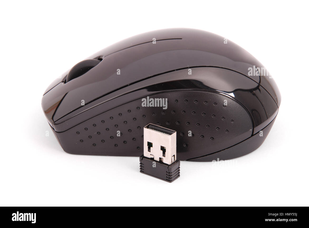Lecteur de carte USB noir en forme d'une souris, la souris peut être utiliser avec l'ordinateur ainsi, une image isolé sur fond blanc avec l'ombre douce. Clippi Banque D'Images