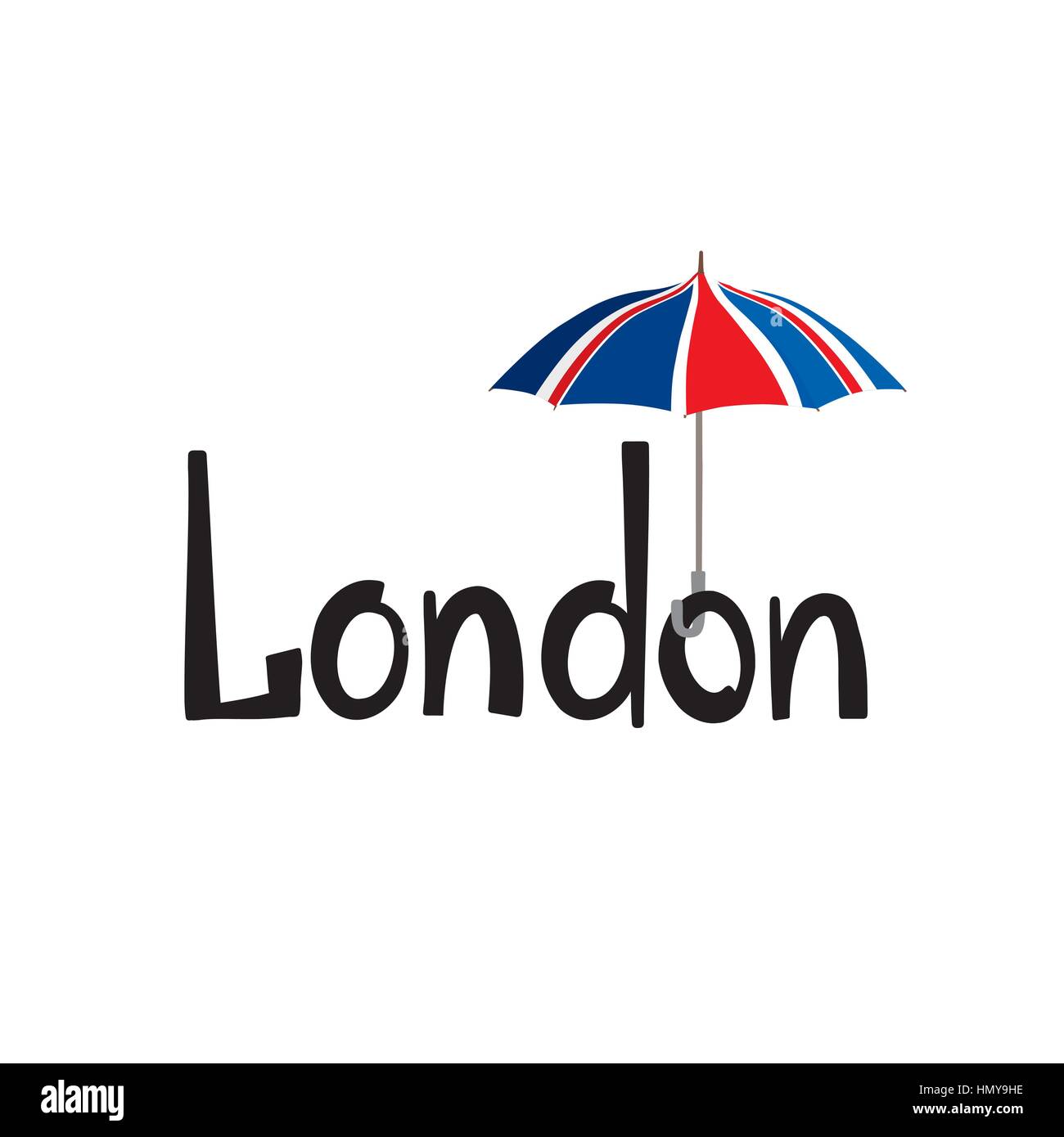 Londres part lettrage. british jack flag parapluie de couleur Image  Vectorielle Stock - Alamy