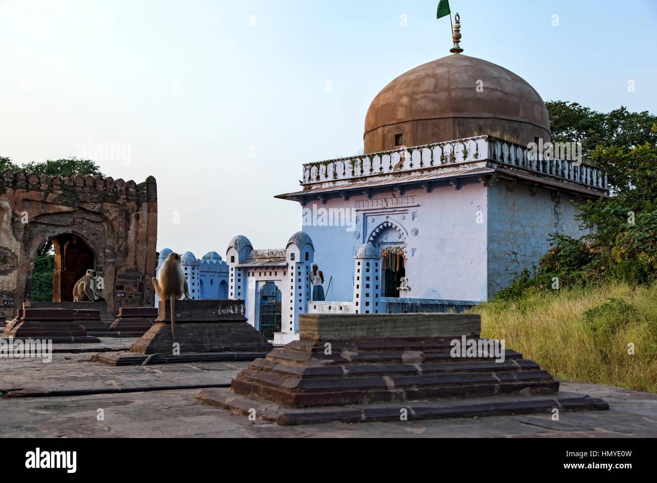 Lieu de culte et les tombes, tombeau de Ranthambore, Rajasthan, Inde Banque D'Images