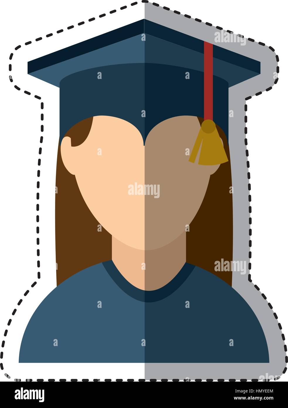 Avatar femme diplômée vecteur illustration design de caractère Illustration de Vecteur