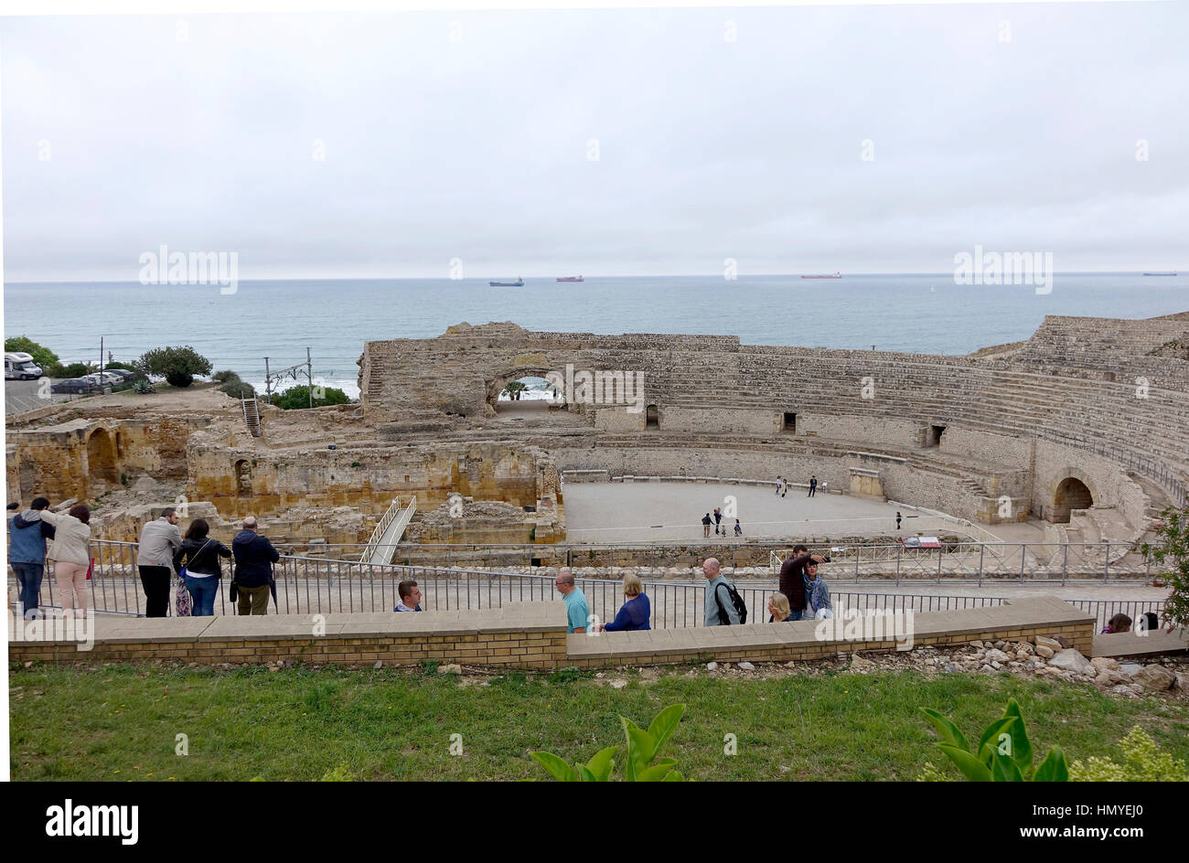 Au deuxième siècle, l'amphithéâtre romain a tenu jusqu'à 15 000 spectateurs regardant le combat de gladiateurs. En 2000, il a été nommé Patrimoine Mondial de l'Unesco Banque D'Images