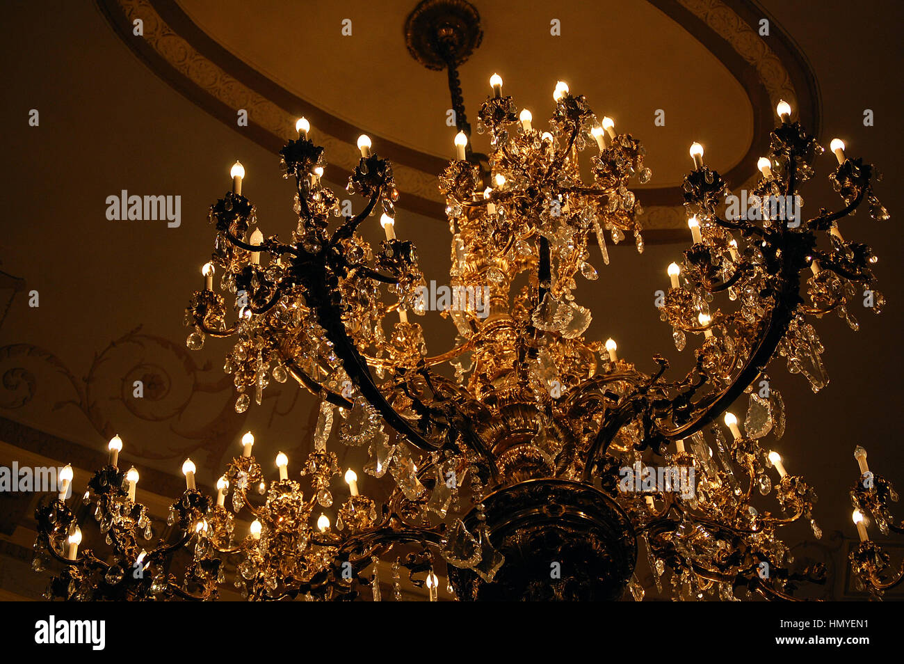 Chandelier en théâtre de Broadway, NYC Banque D'Images