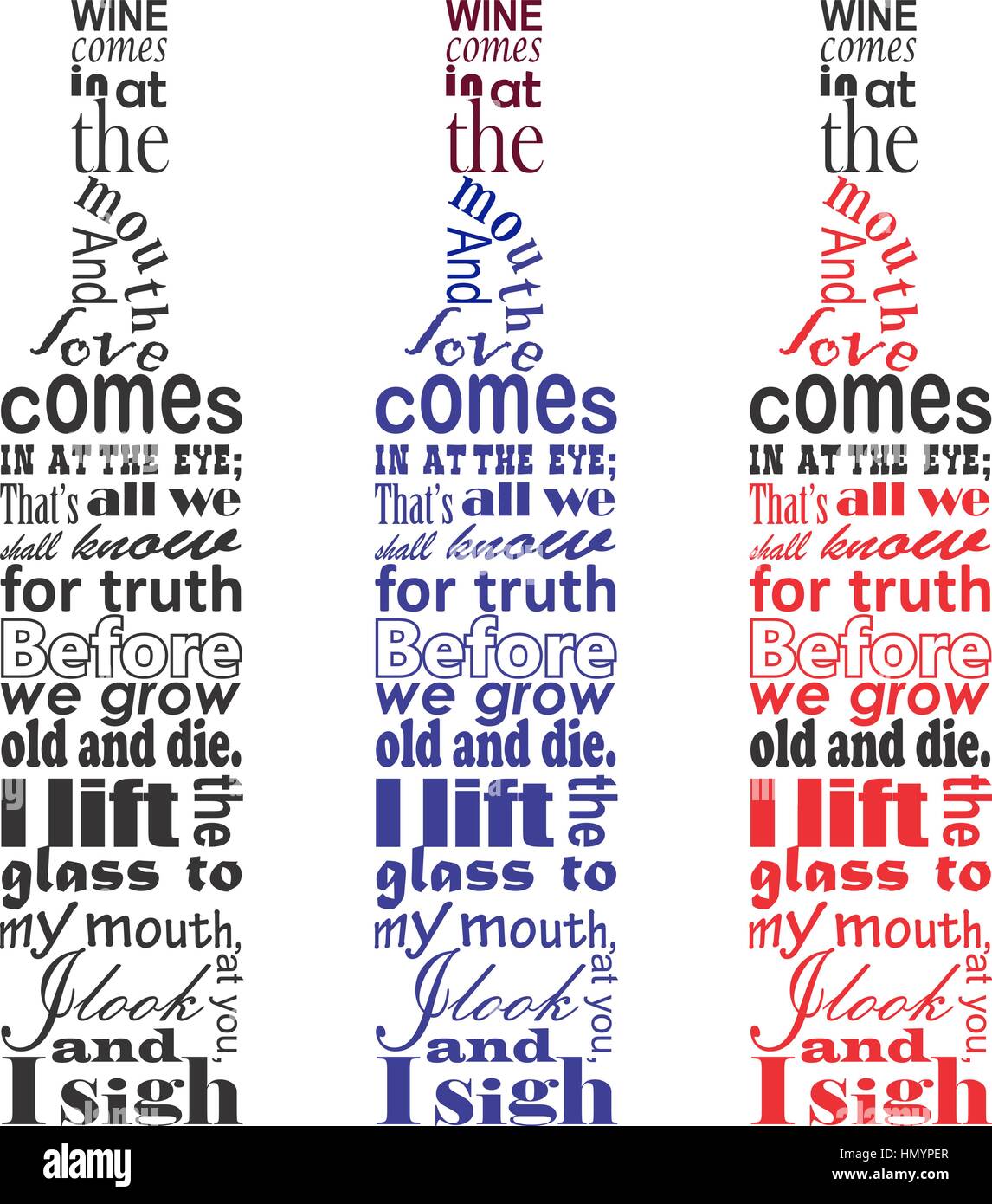 Poeme De Vin Texte Dans La Forme De Bouteille Le Secret De Differentes Formes De Bouteilles De Vin Un Message Texte L Appreciation Du Vin En Bouteille Image Vectorielle Stock Alamy