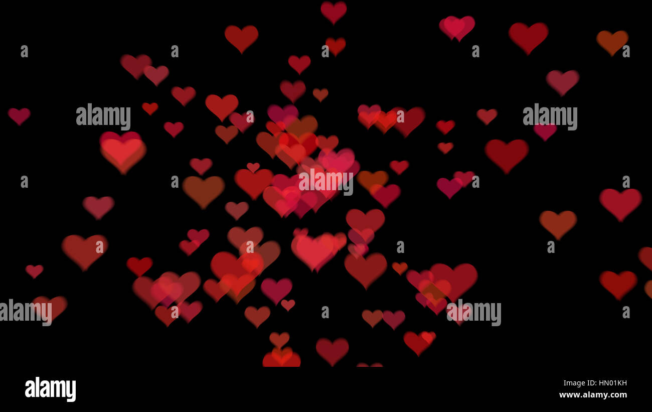 Valentine's day bokeh background avec coeur rouge Banque D'Images