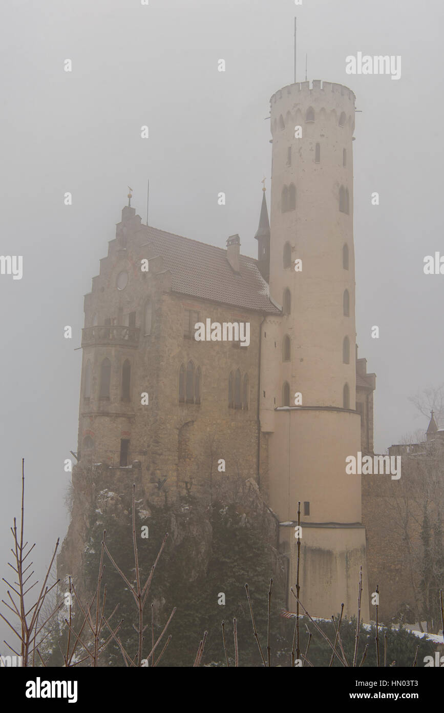 Château de Lichtenstein en Wurtemberg, Allemagne Banque D'Images