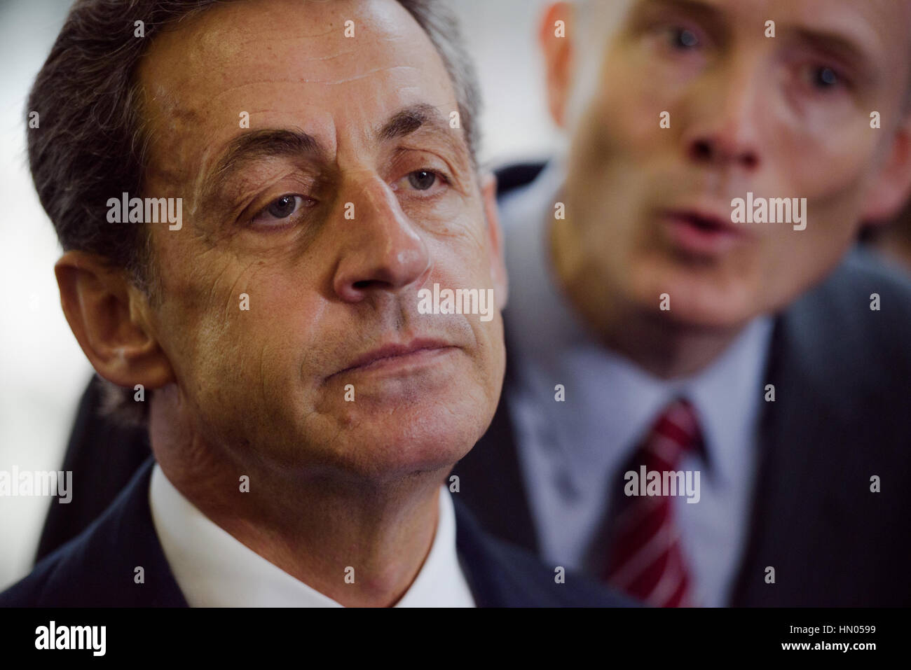 Buenos Aires, Argentine - 6 mai 2016 : l'ancien président français et de la tête de la France, Nicolas Sarkozy bénéficiait du large Les parties au cours d'une visite à la forme Banque D'Images