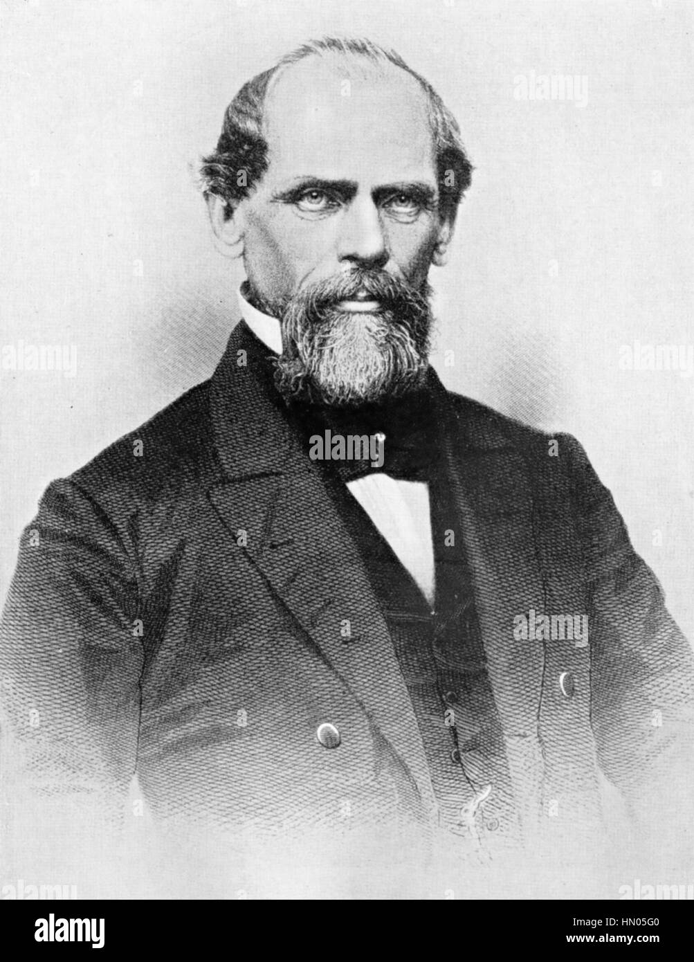 JOHN Augustus Roebling (1806-1869) ingénieur civil germano-américain qui a conçu le Pont de Brooklyn. Sur 1865 Banque D'Images