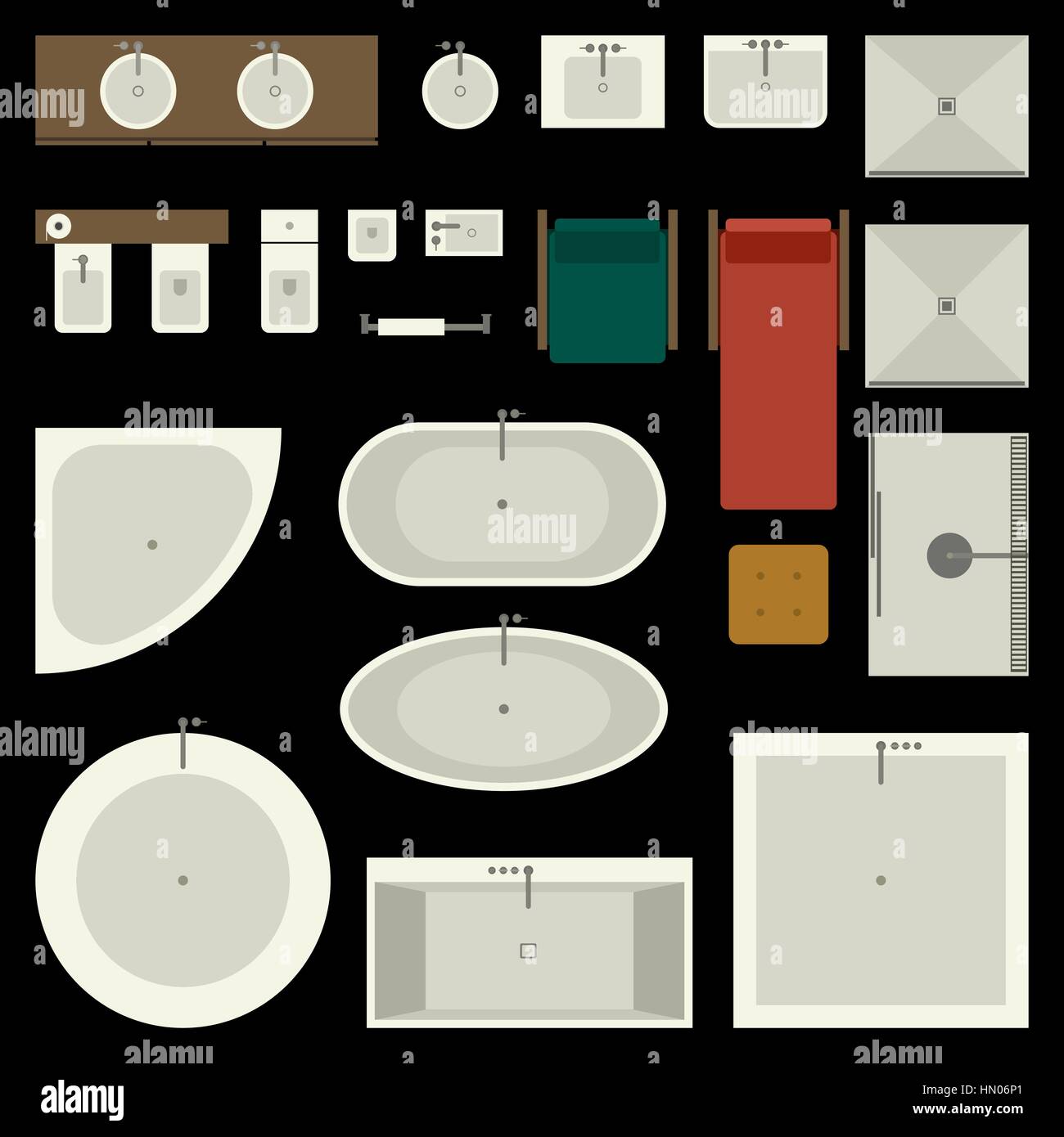 Ensemble de meubles de salle de bain Illustration de Vecteur