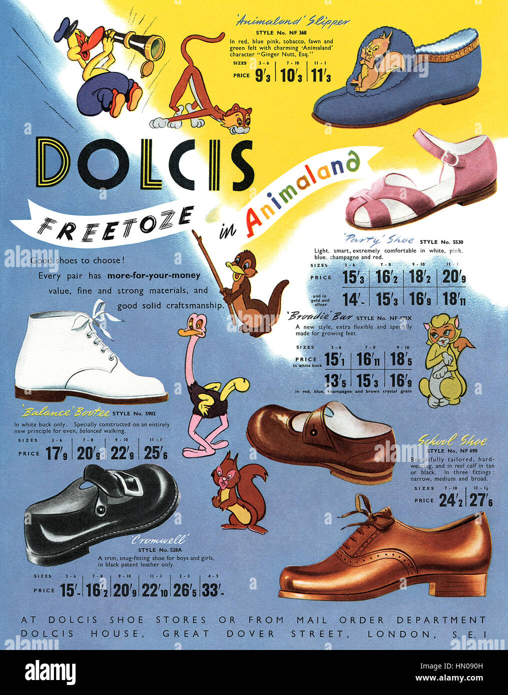 1949 La publicité pour les chaussures pour enfants Dolcis Photo Stock -  Alamy