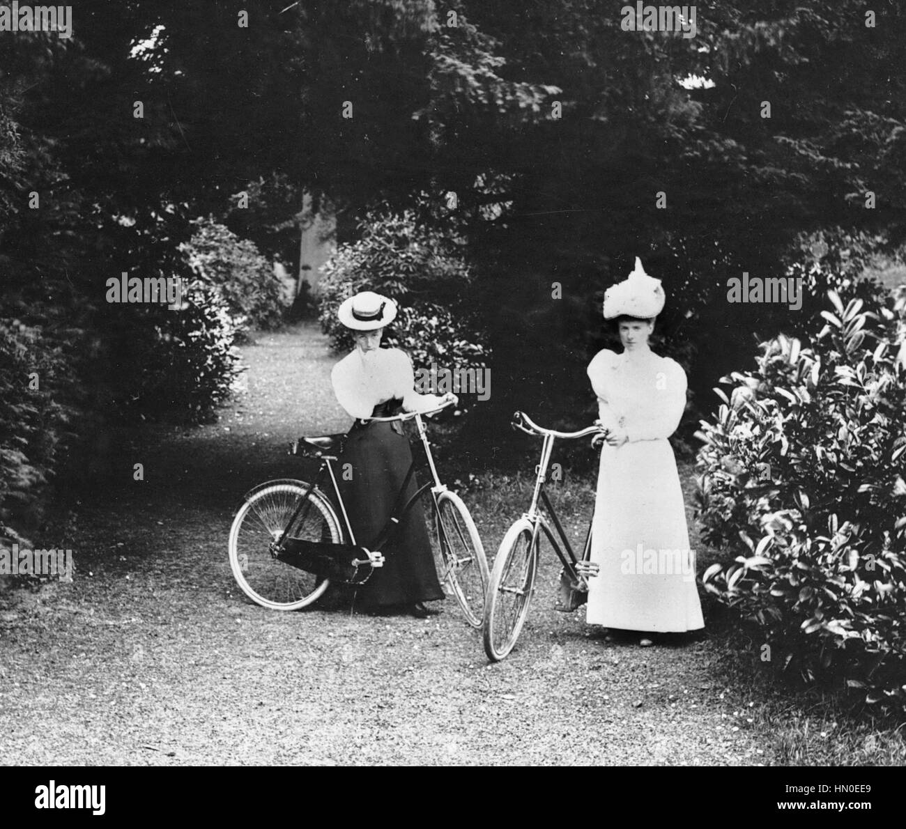 Les cyclistes dame à Madère 1898 Banque D'Images