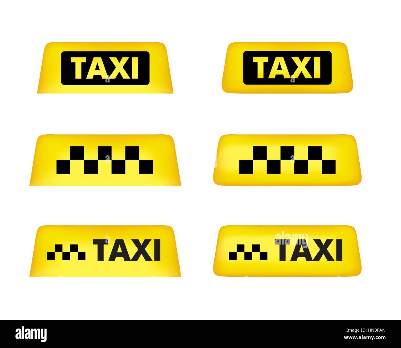 Toit de voiture taxi sign. vector icon set. Illustration de Vecteur