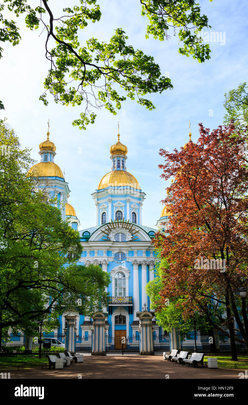 La Cathédrale St Nicholas, Naval de Saint-Pétersbourg, Russie Banque D'Images