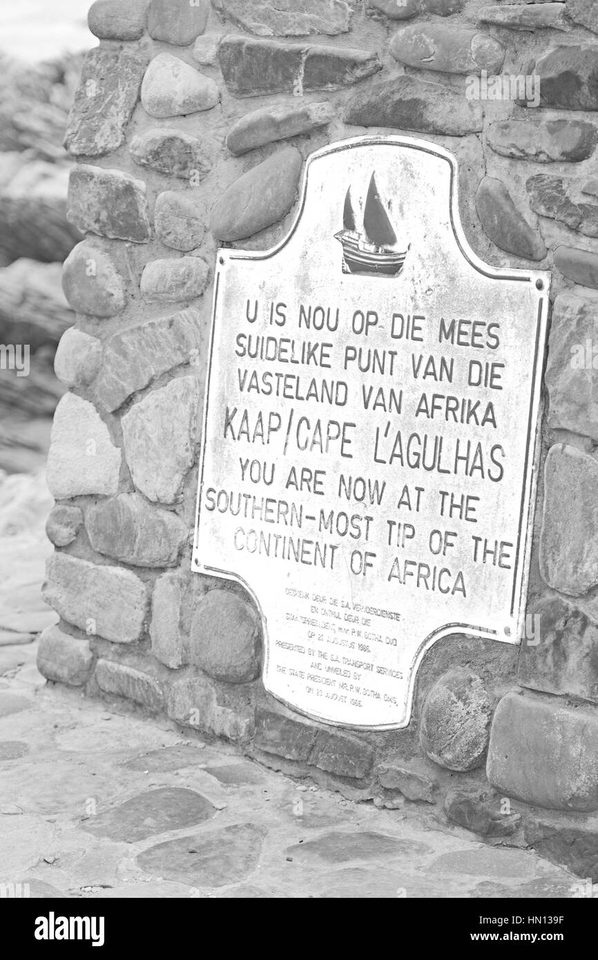 En Afrique du sud du cap des panneaux routiers les plus agulahs point d'Afrique du Sud Banque D'Images