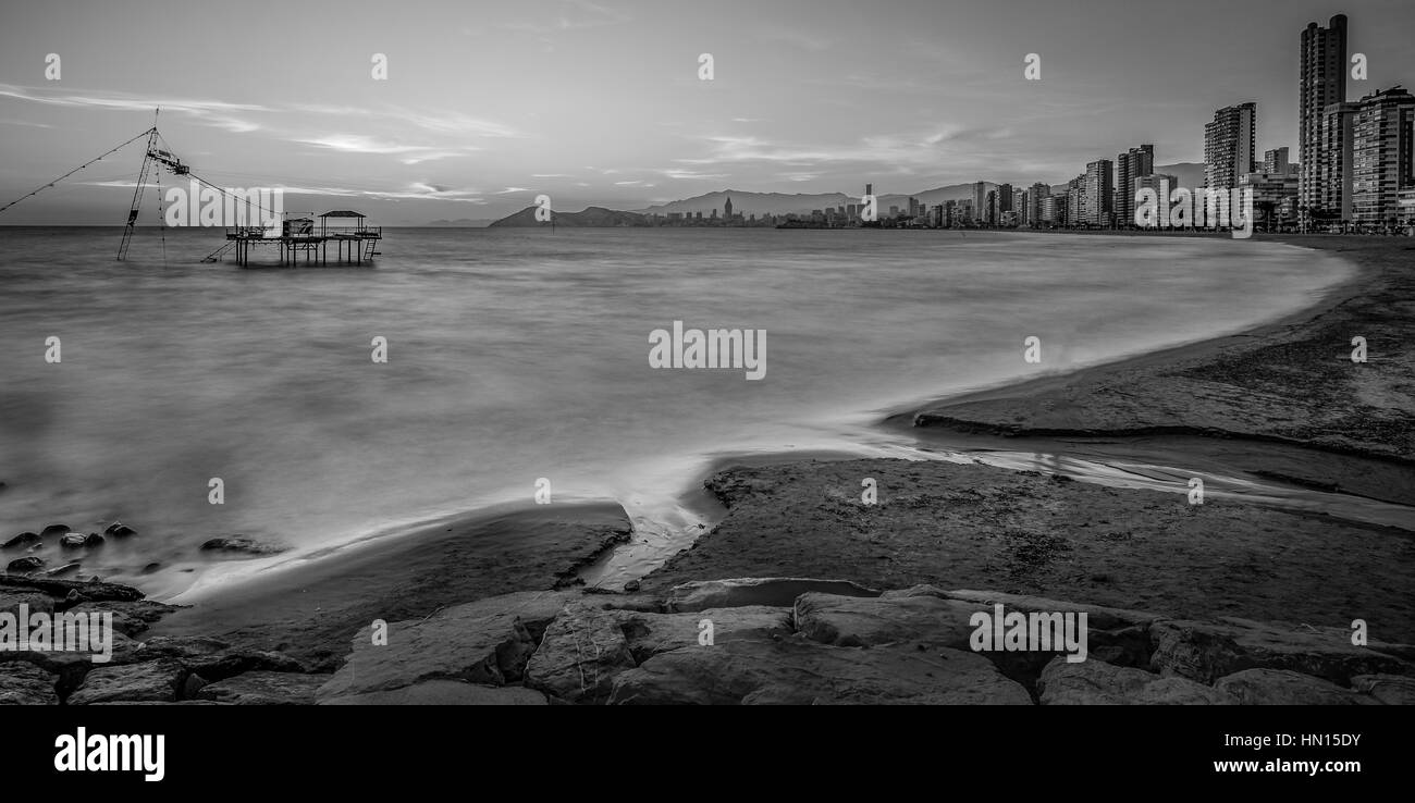 Nuit à Benidorm Banque D'Images