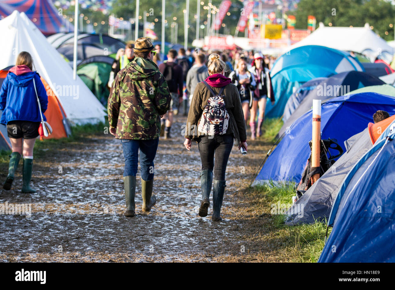 La foule du festival de musique Banque D'Images