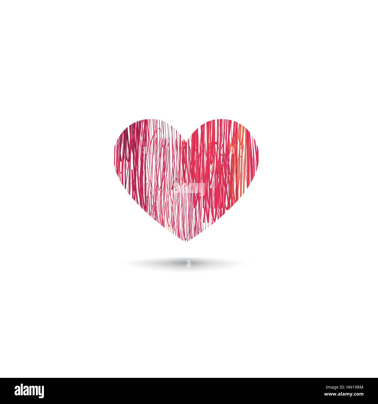 Coeur D Amour Carte Croquis Dessin Au Crayon De Icone De Cœur Isole Sur Fond Blanc Image Vectorielle Stock Alamy