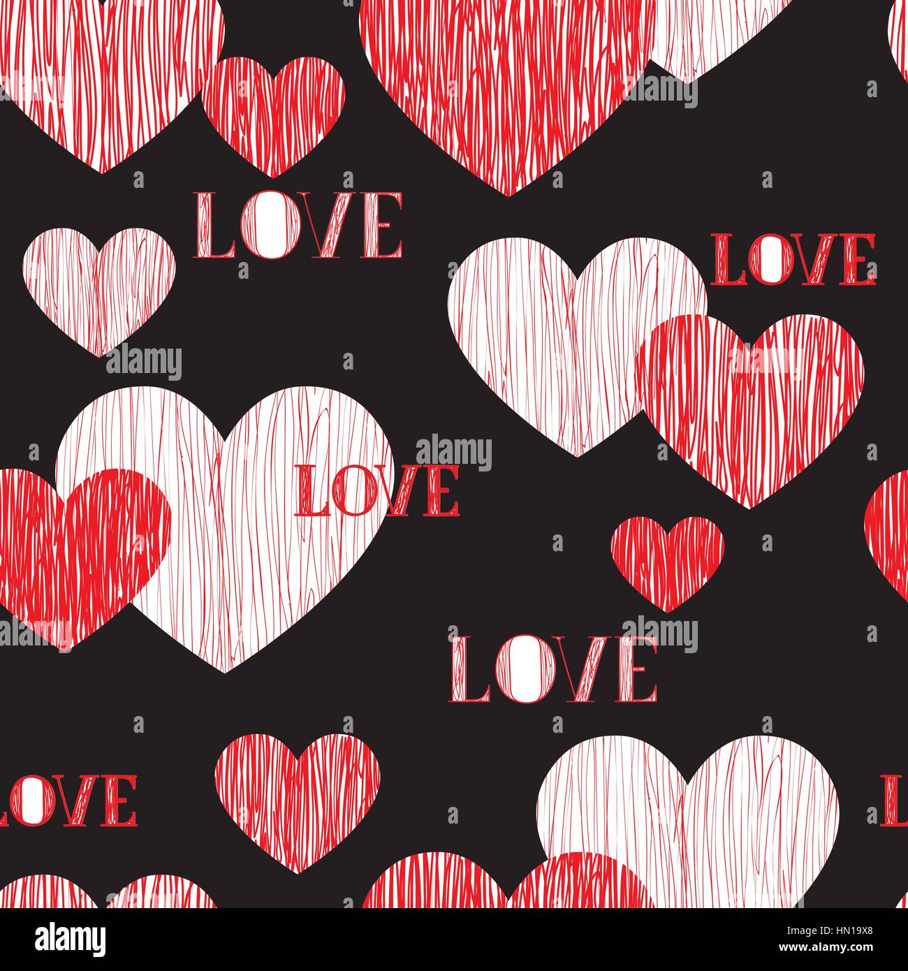 Love Heart motif transparent. Happy Valentines Day wallpaper. Love Heart crayon sol carrelé. Saint-valentin ornament Illustration de Vecteur