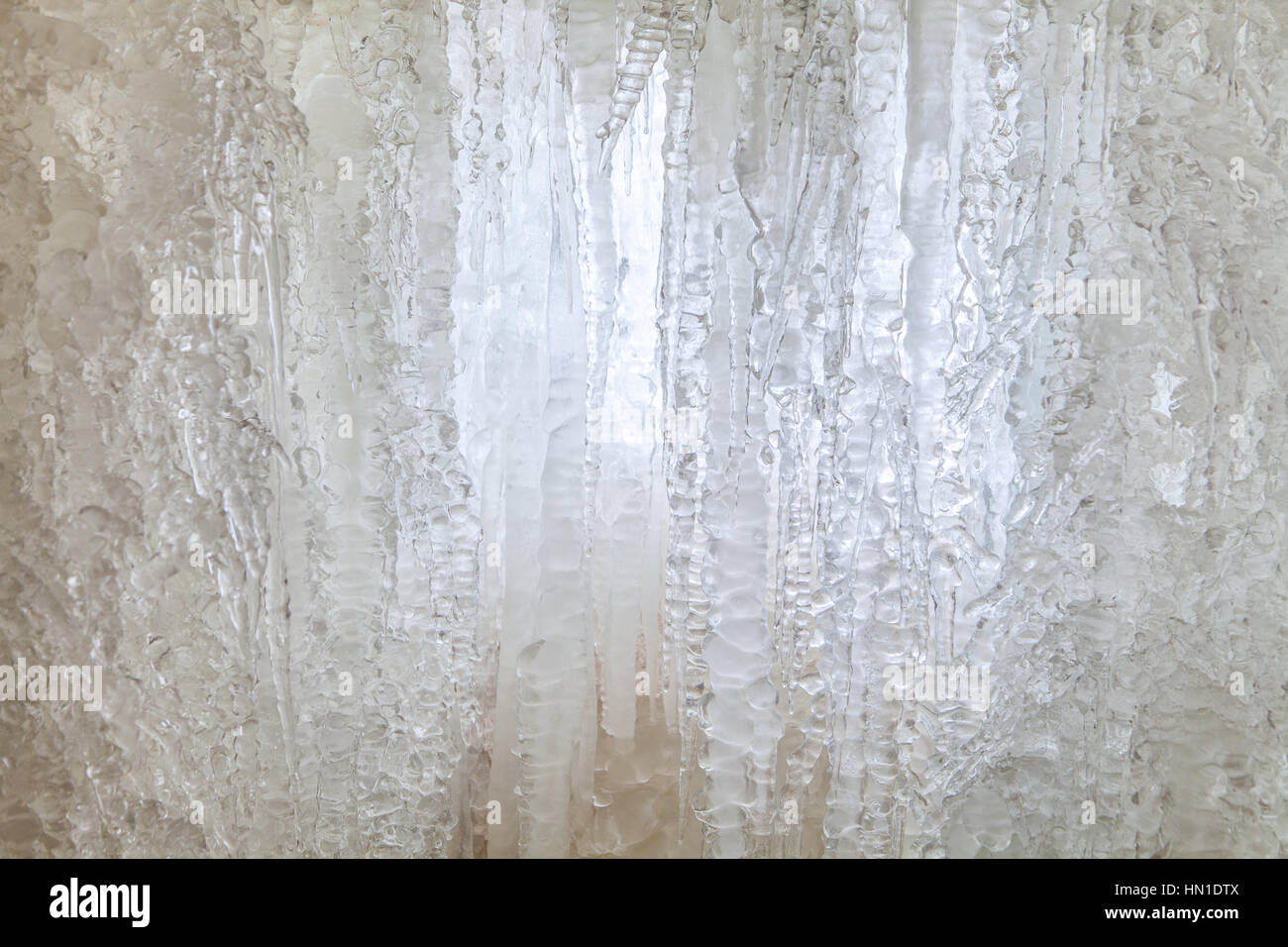 Cascade de glace. Structure de glaçons Banque D'Images