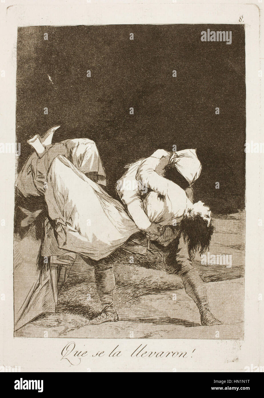 Museo del Prado - Goya - Caprichos - N° 08 - Que se la llevaron ! Banque D'Images