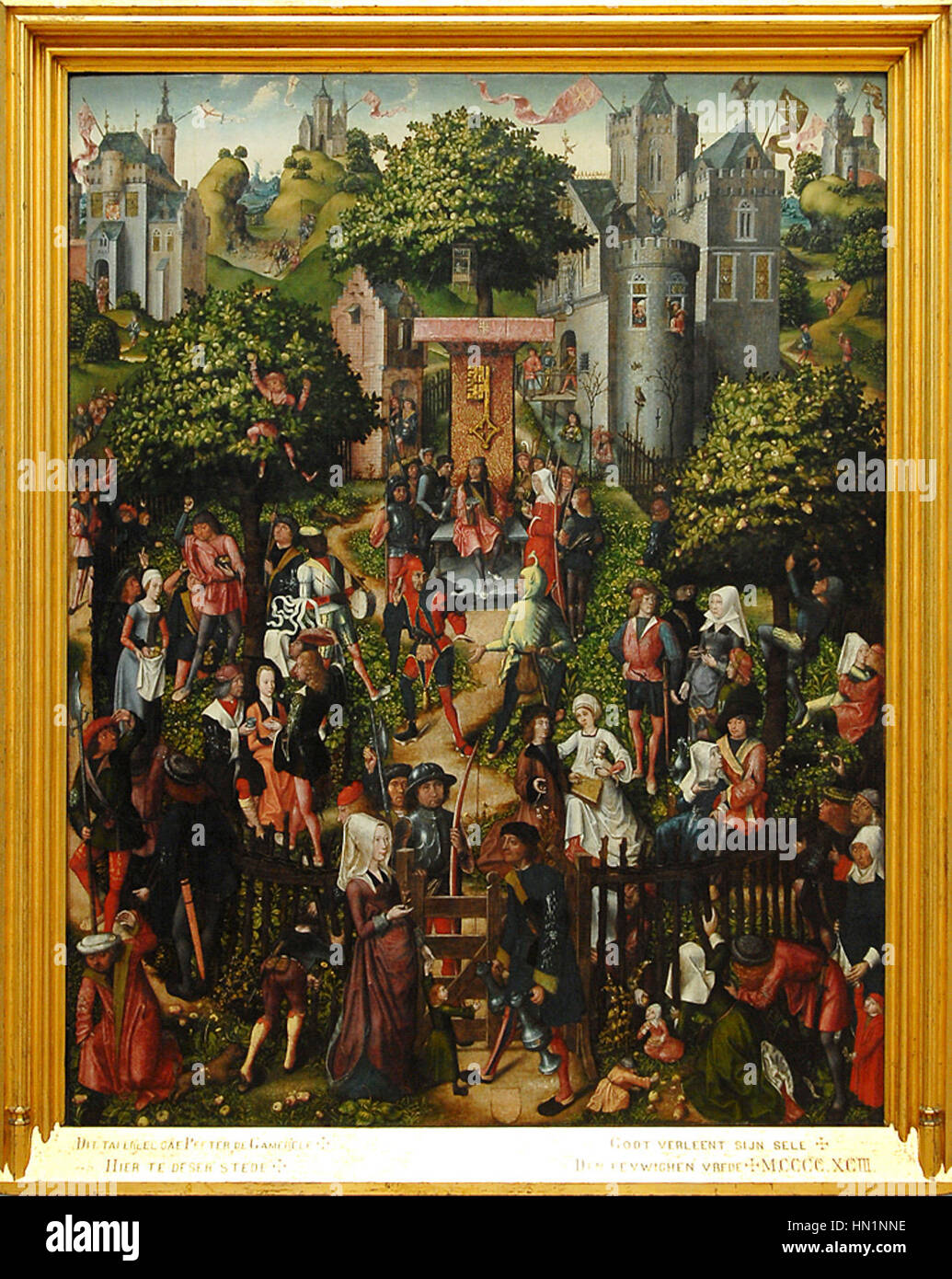 Maître de Francfort, Festival des Archers, 1493, Musée Royal des Beaux-Arts, Anvers. Banque D'Images