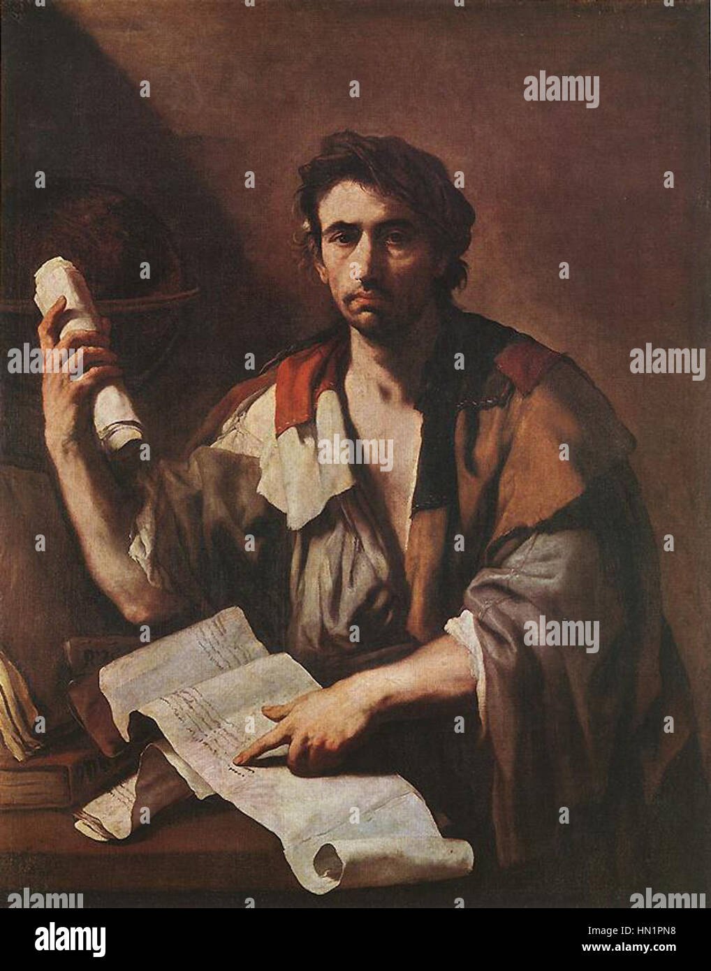 Luca Giordano - Un philosophe cynique - WGA9003 Banque D'Images