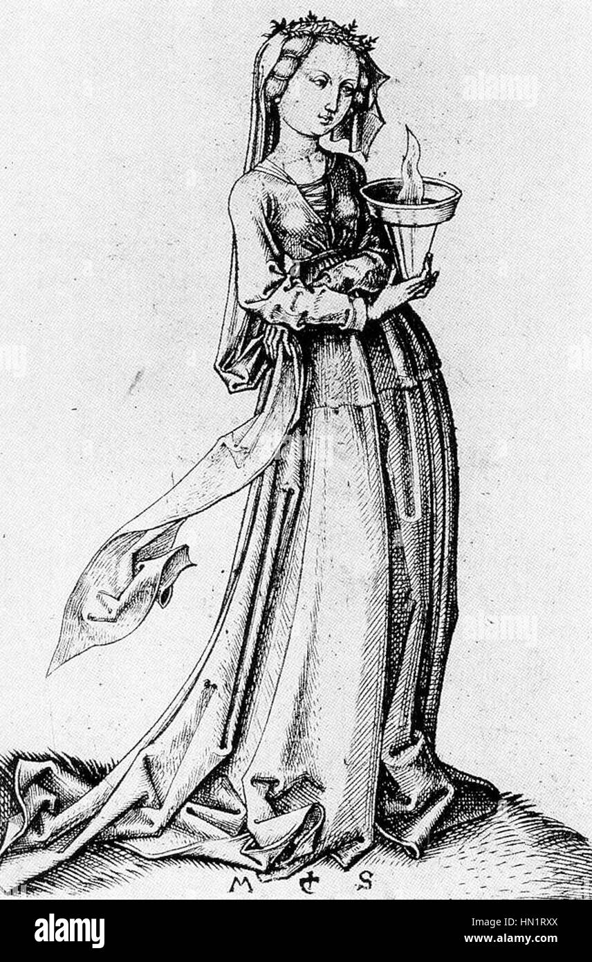 Martin Schongauer - La quatrième vierge Sage - WGA21037 Banque D'Images