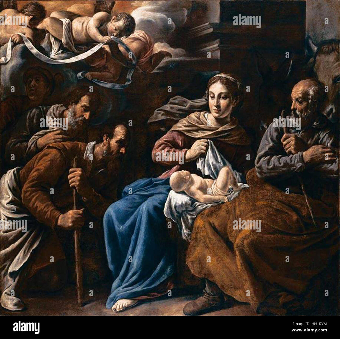 Marcantonio Bassetti - Adoration des bergers - WGA01480 Banque D'Images