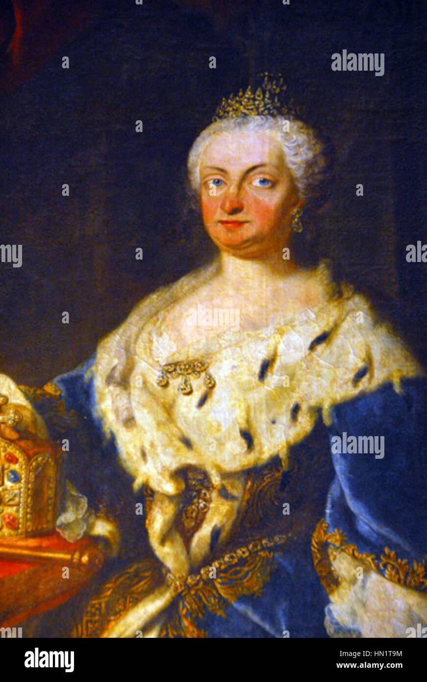 Maria Amalia d'Autriche, dans une photographie de portrait, attribuée à l'artiste George Desmarées. Banque D'Images