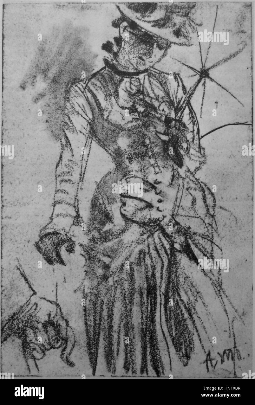 Élégant femme 1890 Menzel Berliner Banque D'Images