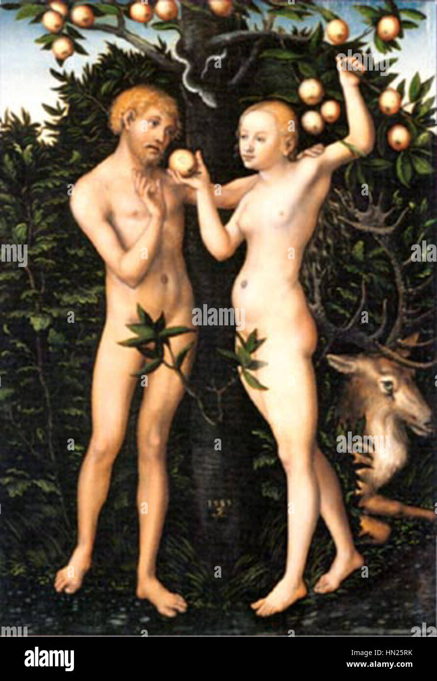 Lucas Cranach le Vieux, Adam et Eve,1538 (Toronto) Banque D'Images