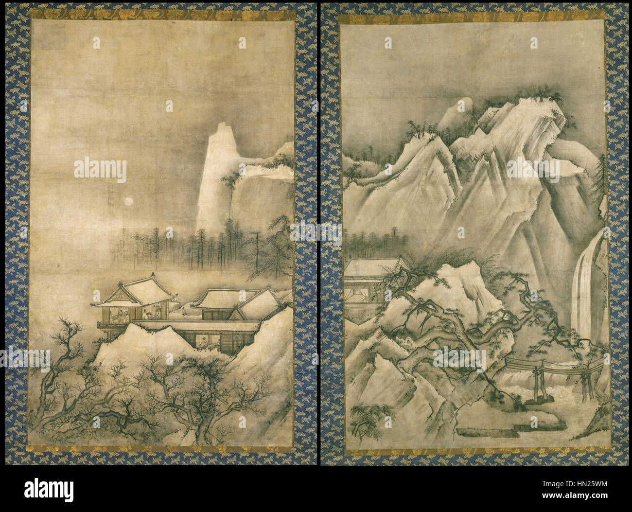 Fabricant inconnu, Japonais - Pavillons dans un paysage de montagne - Google Art Project Banque D'Images