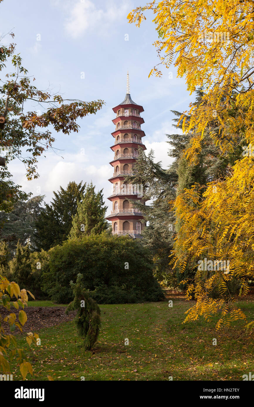 Pagode à Kew Gardens, Londres. Banque D'Images