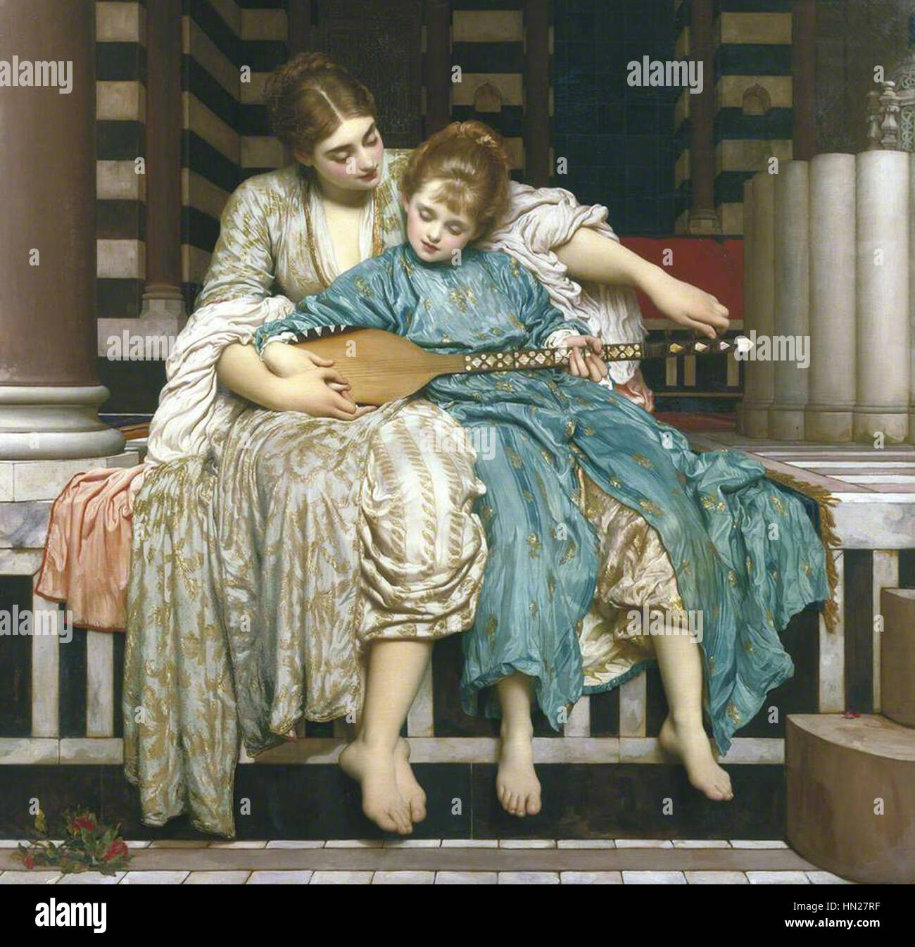 Leçon de musique par Lord Frederic Leighton Banque D'Images