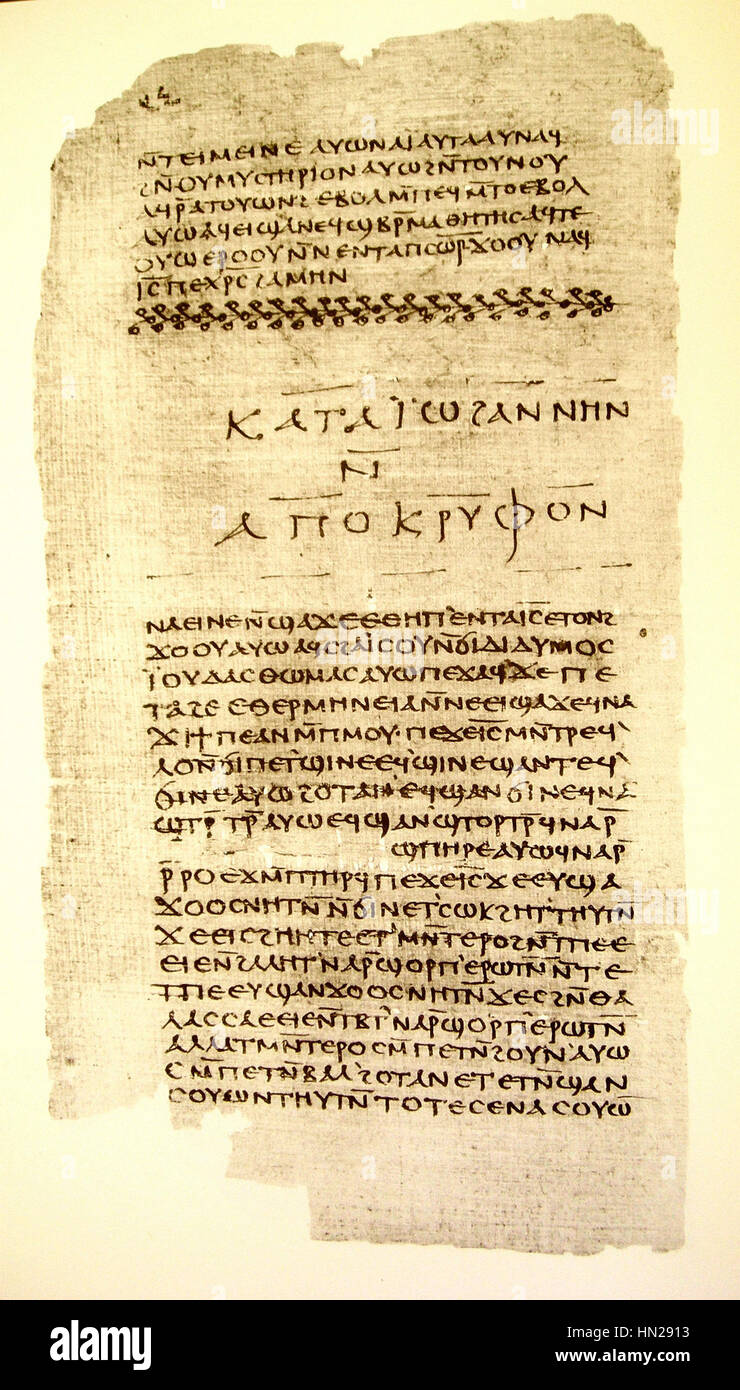 Codex II de Nag Hammadi Banque D'Images