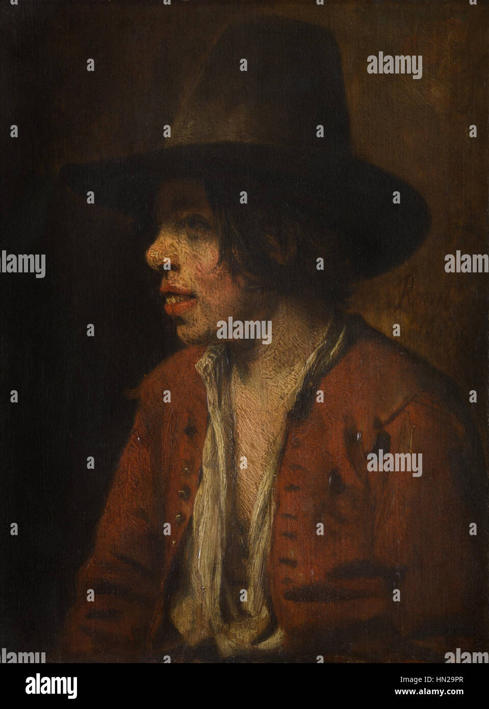 Nicolaes MAES - Vissersjongen (KMSKA) Banque D'Images