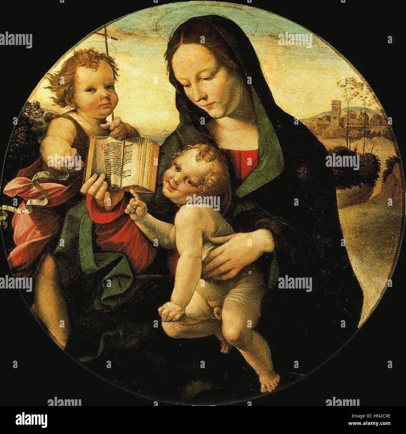 Tableau représentant la Vierge Marie et l'enfant Jésus, conservé au Palais Pitti, Florence. Banque D'Images