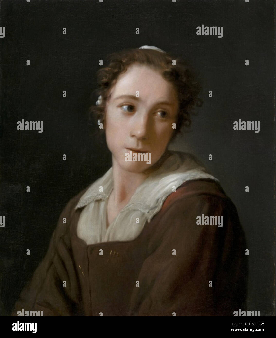 Le portrait d'une jeune femme de Michiel Sweerts capture le sujet avec une lumière douce et subtile et une attention particulière aux détails. Le style hollandais du XVIIe siècle de l'artiste est évident dans la composition gracieuse et la représentation réaliste, mettant en évidence les caractéristiques délicates et le comportement ferme du sitter. Banque D'Images Le portrait d'une jeune femme de Michiel Sweerts capture le sujet avec une lumière douce et subtile et une attention particulière aux détails. Le style hollandais du XVIIe siècle de l'artiste est évident dans la composition gracieuse et la représentation réaliste, mettant en évidence les caractéristiques délicates et le comportement ferme du sitter. Banque D'Images