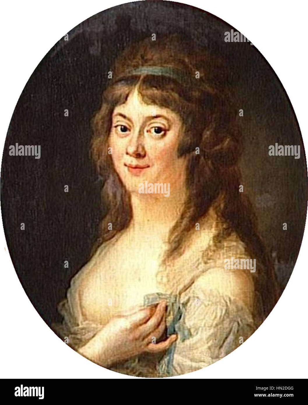 'Madame Roland' est un portrait de l'éminente figure révolutionnaire française, peint par Jacques-Louis David. Le portrait capture son expression digne et résolue, symbolisant son importance dans la Révolution française. Banque D'Images