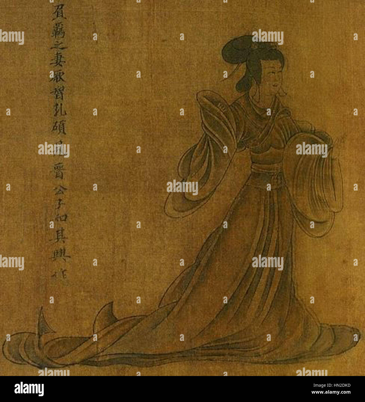 Pulante Mujeres y Benevolentes detalle (I) por Ku K'ai-chih Banque D'Images