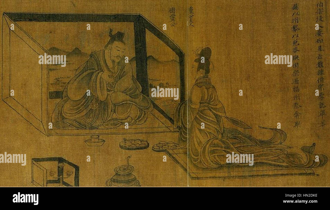 Pulante Mujeres y Benevolentes (détail) por Ku K'ai-chih Ling - Duque de Wey Banque D'Images