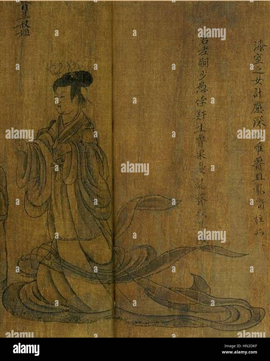 Pulante Mujeres y Benevolentes detalle (II) por Ku K'ai-chih Banque D'Images