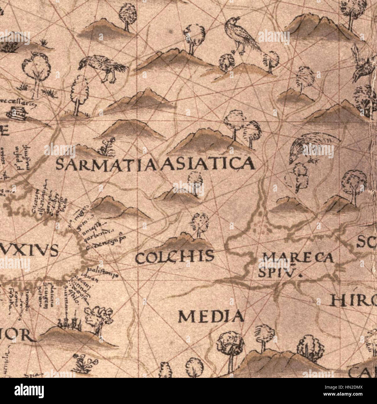 La carte Diego Ribero 1529.B Banque D'Images