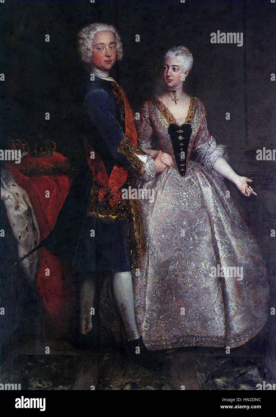 Markgraf Carl Wilhelm Friedrich von Brandenburg-Ansbach und Friederike Louise (Pesne) Banque D'Images