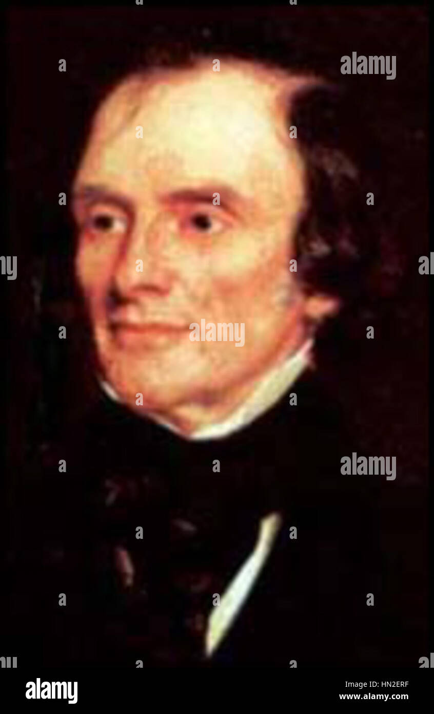 Le portrait de Lord John Russel représente l'homme politique britannique d'une manière formelle et digne. La peinture souligne son statut noble, avec une attention particulière à sa tenue vestimentaire et à son expression, typiques du portrait britannique du XIXe siècle. Banque D'Images