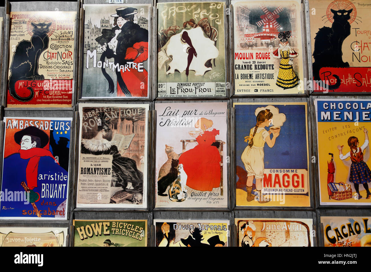 Cartes postales anciennes de Paris, France, le 5 août 2015 - Henri de Toulouse-Lautrec Banque D'Images